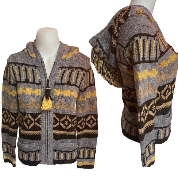 Anthropologie X Sparrow Fairisle Hooded Sweater Size S - Picture 2 of 10